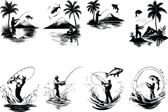 Download Vintage American Fishing Emblems - Vintage Collection