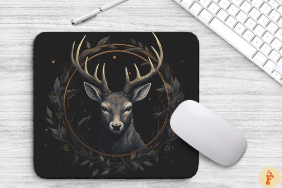 Download Vintage Mysticism Deer Mouse Pad - Vintage Collection