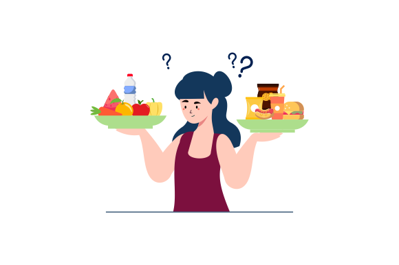 Download Woman Choosing Between Healthy - Health Collection