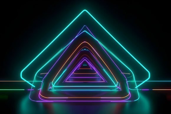 Download Colorful Neon Triangle Mosaic Background - Mosaic Collection