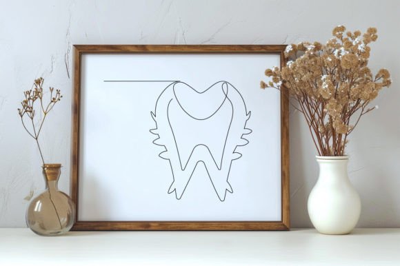 Download Continuous One Line Art Healthy Tooth - Health Collection