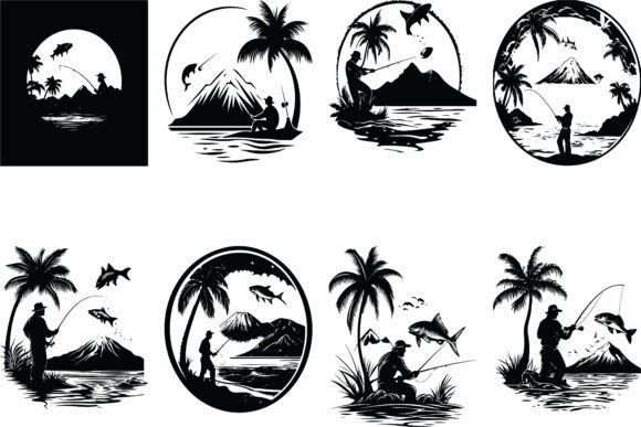 Download Vintage American Fishing Emblems - Vintage Collection