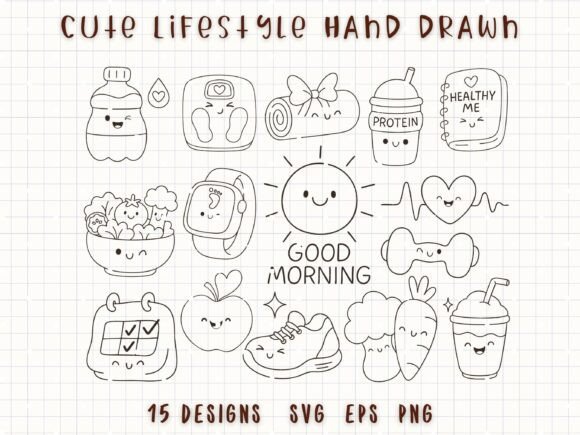 Download Lifestyle Healthy SVG Fitness Doodle - Health Collection