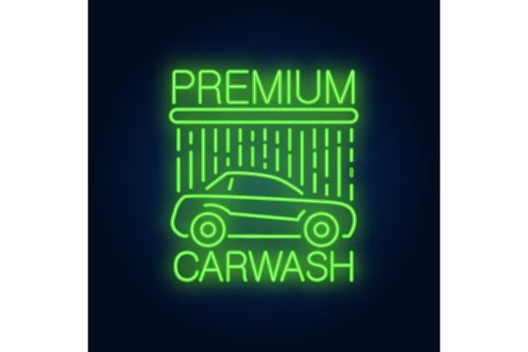 Download Premium Carwash Neon Text and Automobile - Premium Collection