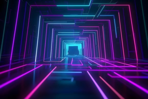 Download Colorful Neon Triangle Mosaic Background - Mosaic Collection