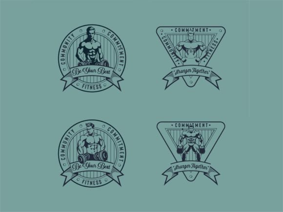 Download Vintage Fitness Logotype Stamp Badge - Vintage Collection