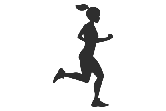 Download Jogging Woman Logo. Black Female Athlete - Athlete Collection