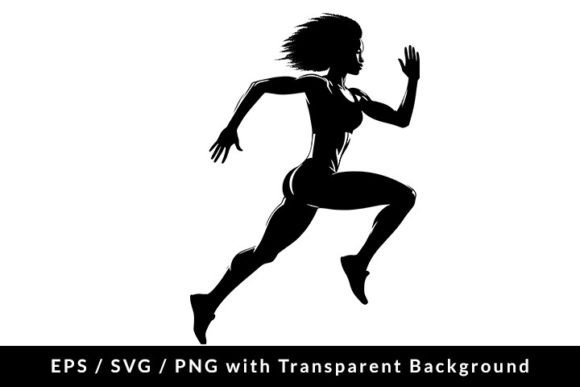Download Afro Woman Athlete Running Silhouette - Athlete Collection