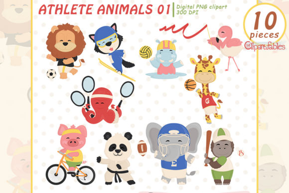 Download ATHLETE ANIMALS Clipart, Olimpic Animals - Athlete Collection