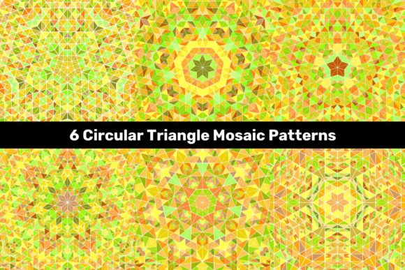 Download 6 Circular Triangle Mosaic Patterns - Mosaic Collection