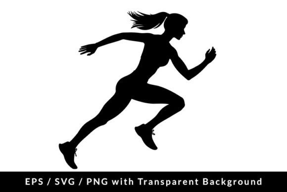 Download Female Athlete Running Silhouette SVG - Athlete Collection