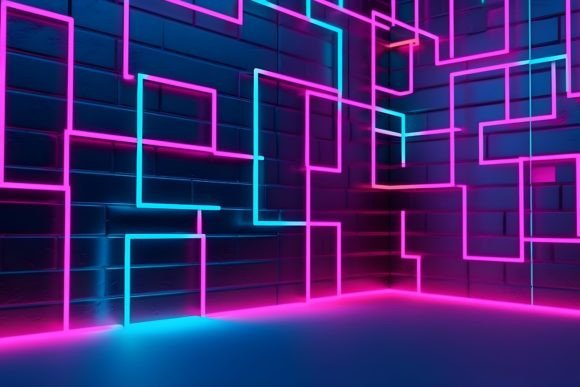 Download Colorful Neon Triangle Mosaic Background - Mosaic Collection
